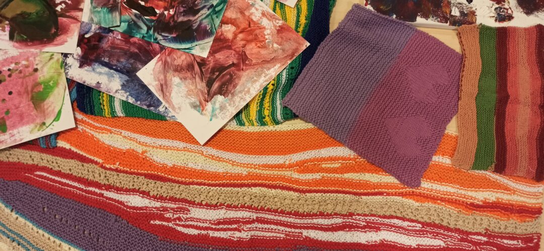 Strickbilder-Sammlung mit Herzen