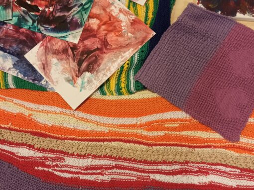 Strickbilder-Sammlung mit Herzen